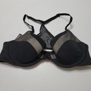 Victorias Secret Body Women 32C Racerback Demi Bra Black Adjustable Stretch Mesh